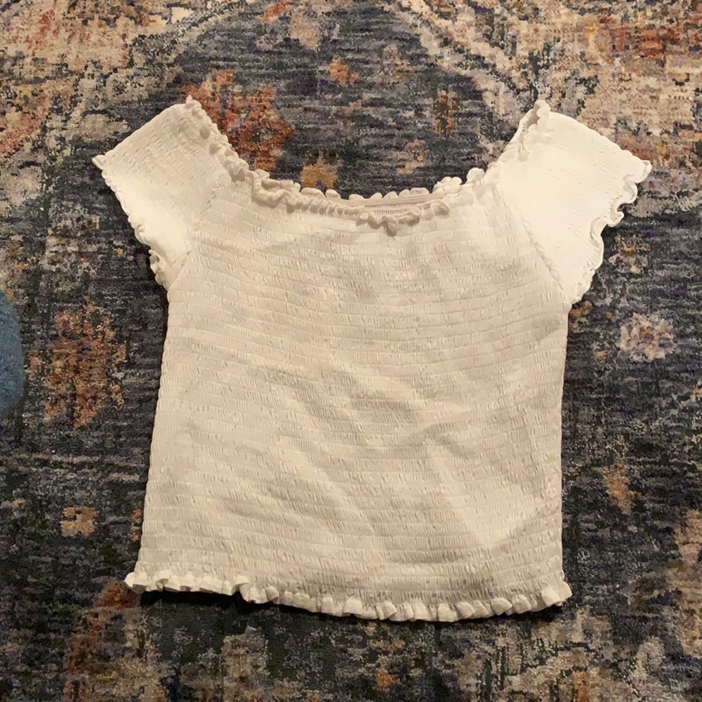 White Brandy Melville smocked top, one size